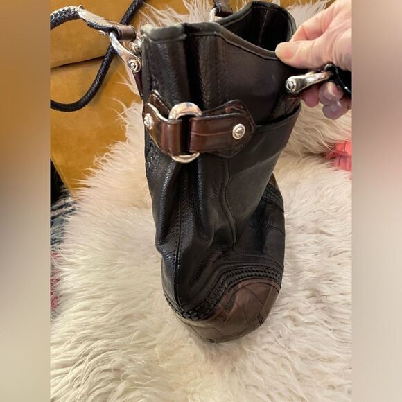 Brighton Handbag Embossed Leather Black & Brown - Picture 6 of 11